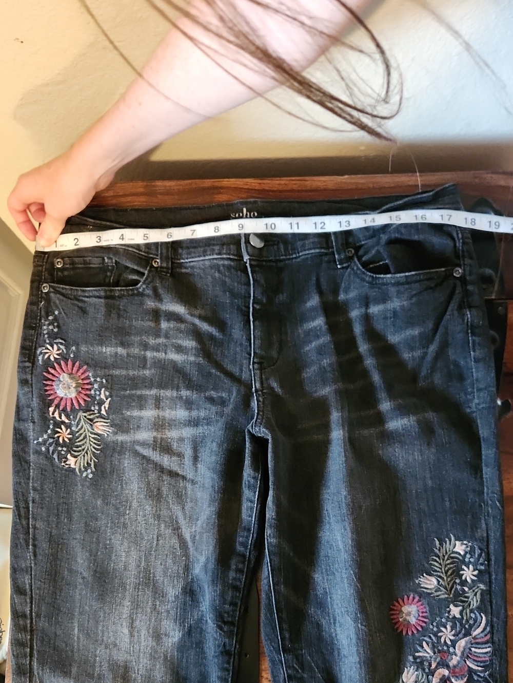 Soho Boyfriend New York & Company Black and Charcoal Stretch Jeans Sz 14 - Picture 13 of 14